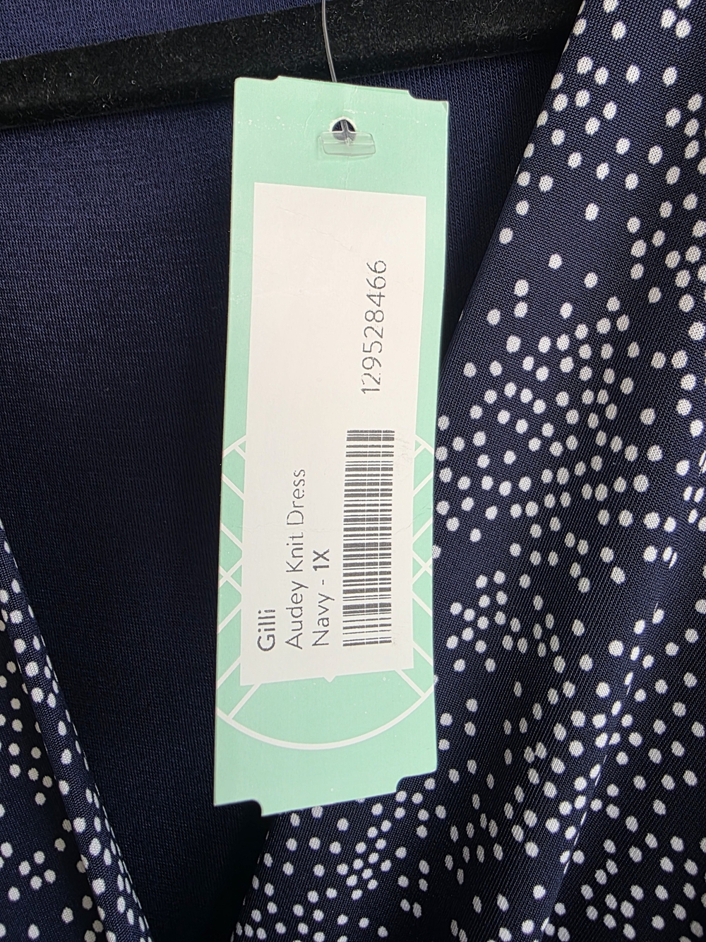 NWT Gilli Audey Knit Dress Navy White Polka Dot Dress - Picture 4 of 11